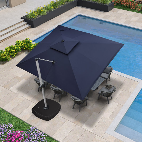 Arlmont & Co. Roxette 144"*120" Rectangle Patio Umbrellas Umbrella with